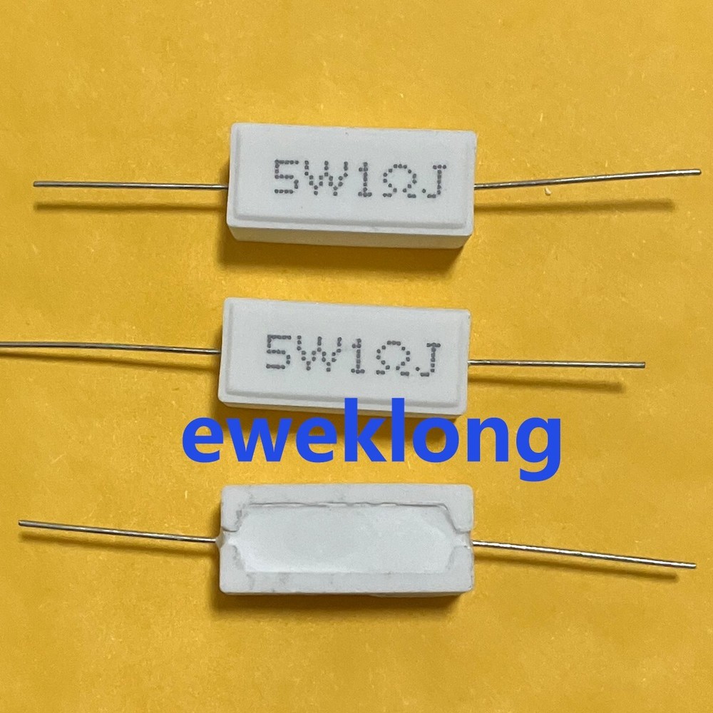 10pcs x 5W1RJ 5W1ΩJ DIP2 Cement Type Resistor