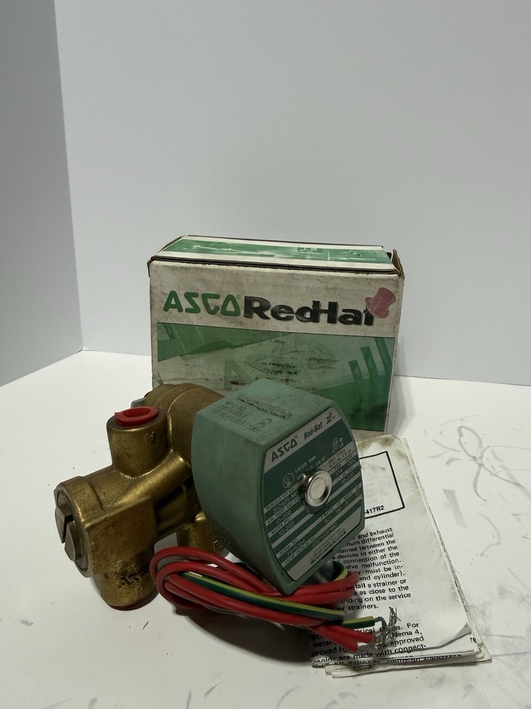 1/4” ASCO Brass 8321G001MO Solenoid Valve 120/60 3W NC NEW OPEN BOX