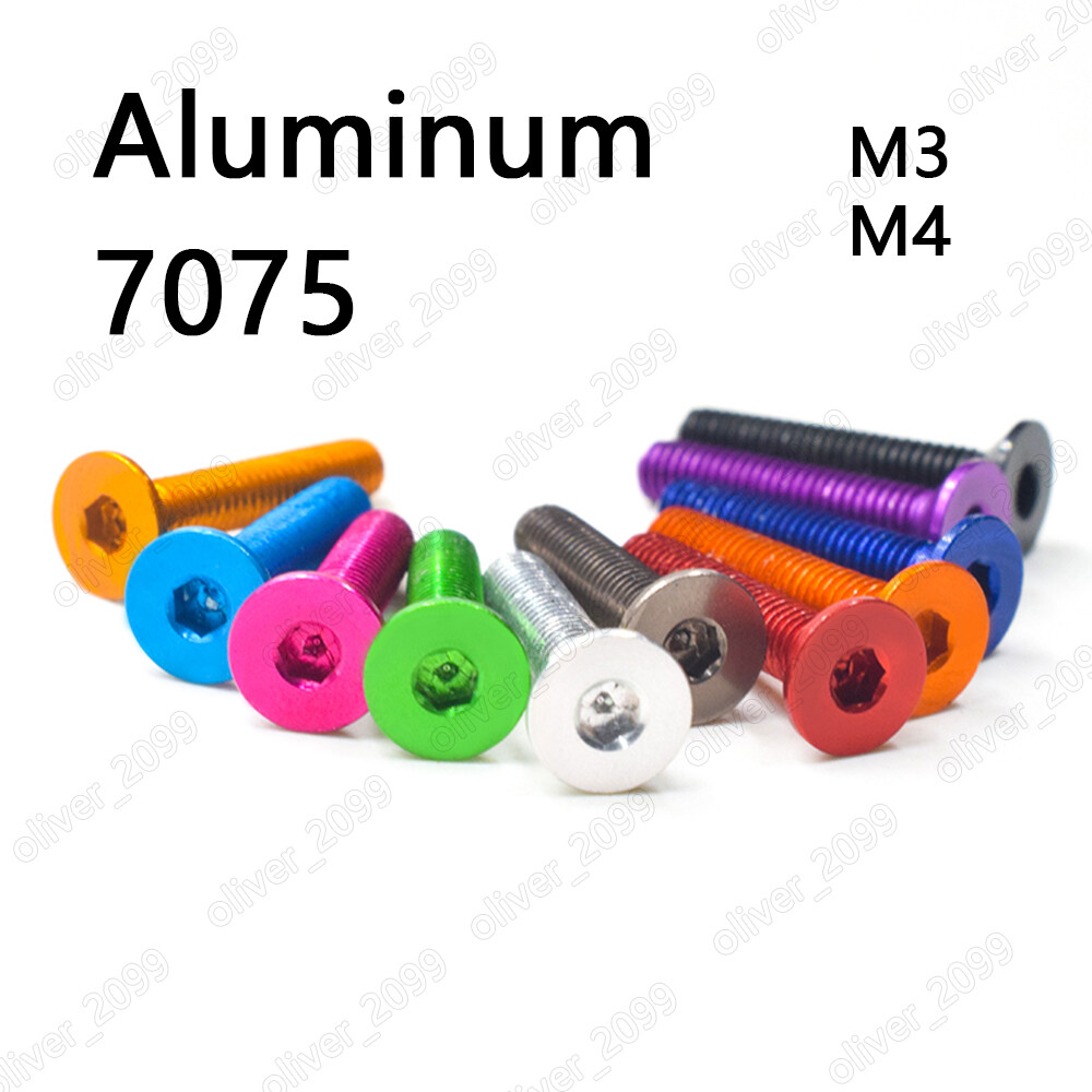 Colorful Aluminum 7075 Hex Socket Countersunk Flat Head Screws M3 M4