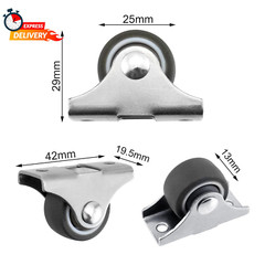 Quacc 4 PCS 1 Inch Fixed Caster Wheels Furniture Directional Casters Mini Caster