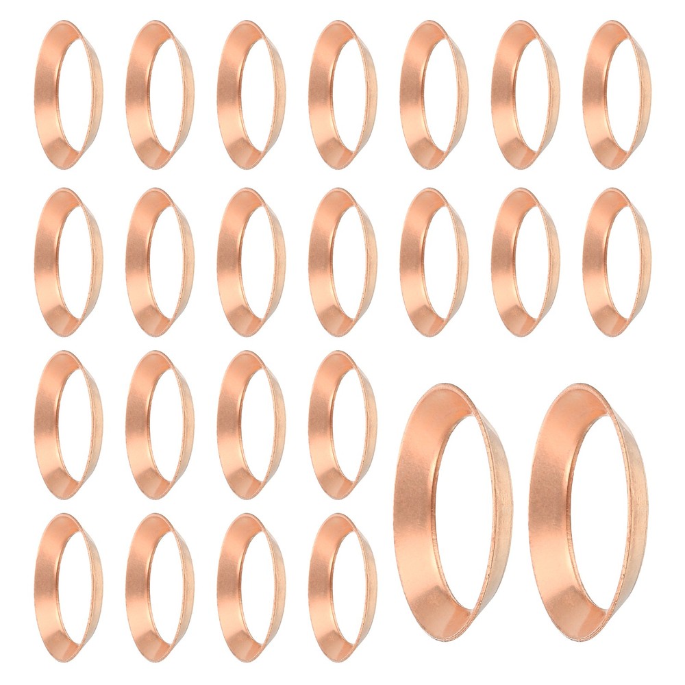 24PCS Copper Flare Gasket, 3/4″ Tube Size, Suitable for 19.05mm Copper Pipe