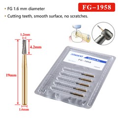 10-100*Dental Tungsten Steel Carbide Crown Cutting Bur For High Speed FG-1958 po