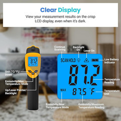 Etekcity Infrared Thermometer Laser Temperature Gun 774, Digital Black Yellow