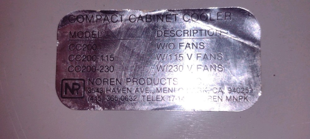 Noren CC200-115 Compact Cabinet Cooler