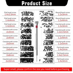 500 Pcs Tiny Screws Tiny Micro Repair Screw Kit M1.2/M1.4/M2.0 Small Replacement