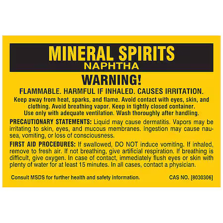 Brady 7287Pls Label, Mineral Spirits, Polyester, 2 7/8 In W, 2 In H