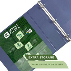 Samsill Plant-Based 3 Inch Durable D-Ring, View Binder, 3-Inch, Indigo