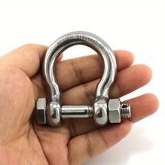 2PCS 316 Stainless Steel M10 Clevis Pin O Ring Bow Anchor Locking Ring Shackle