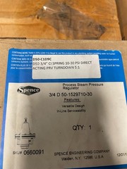 Spence 3/4″ D50 10-30PSI Process Steam Pressure Regulator D50-C1D9C D50-15297
