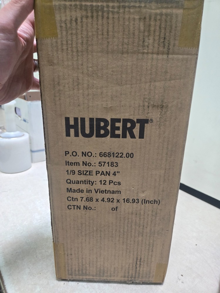Box of 12 SEALED Hubert 1/9 4″ Food Pan 57183 Stainless Steel