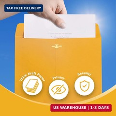 20 Pack Clasp Envelopes 9 x 12, 100 GSM Heavy Paper, Goefun Large Yellow Manilla