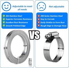 304 Stainless Steel Hose Clamp Assortment Kit DIY, Cut-To-Fit 12 FT Silver
