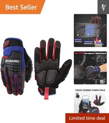 Synthetic Leather Heavy Duty Work Gloves with Waterproof Touchscreen – XL