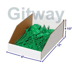 50- 8″ X 12″ x 4 1/2″ Corrugated Cardboard Open Top Storage Parts Bin Bins Boxes