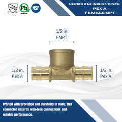 25) 1/2″ PEX A EXPANSION FEMALE TEE, F1960