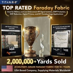 Mission Darkness TitanRF Faraday Fabric Kit 1 Yard (44in W x 36in L), Silver
