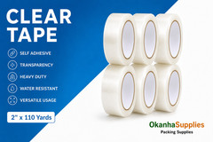 6 Rolls Clear Packing Tape 2″ x 110 Yards Heavy Duty Shipping Tape