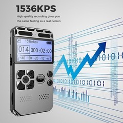 64GB Digital Voice Recorder with LCD Display & MP3 Playback