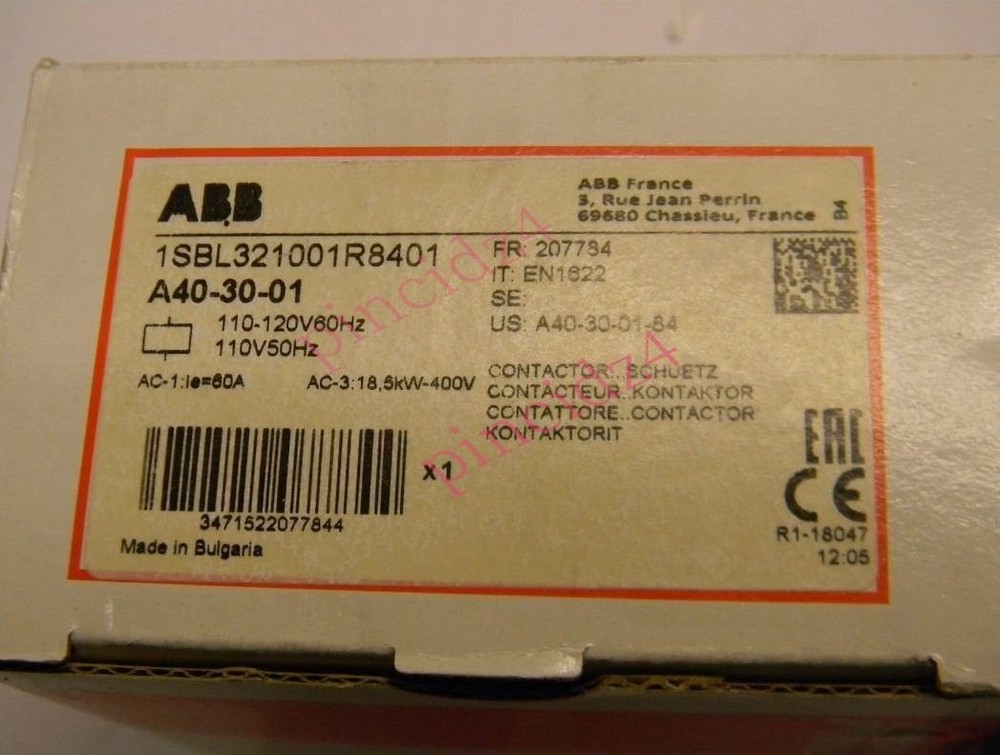 1PCS New ABB A40-30-01 110V50Hz/110-120V60Hz A40-30-01-84 Contactor