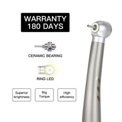 Dental E-generator Shadowless Ring LED High Speed Ceramic Handpiece 4/2 Holes