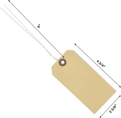 4 3/4″ x 2 3/8″ Manila Tags with Wire – Pack of 200