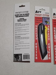 3x New Ait Pocket Cutter Safety Trigger Activated Box Cutter Auto Retract Clip