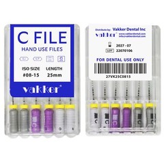 Vakker Dental Rotary Endo Files Stainless Steel C Files Root Canal 21/25mm
