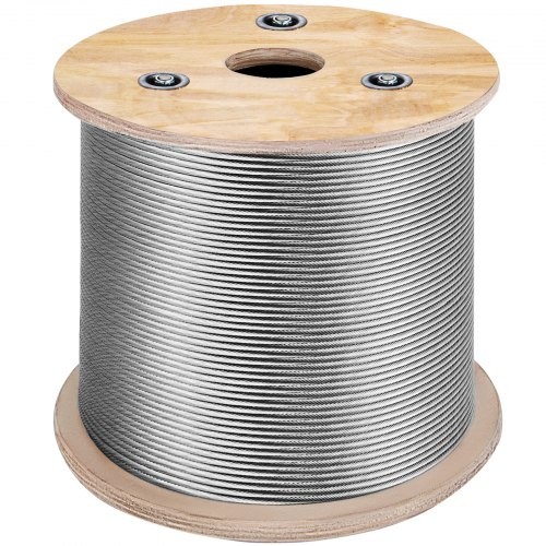 VEVOR T316 500Ft Stainless Steel Cable 1/8″ Cable Railing Wire Rope Cable 7×7