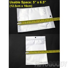 1000 Zip Zipper Lock Bags Clear Plastic White Back 5.5″ x 8″ Seal Reclosable