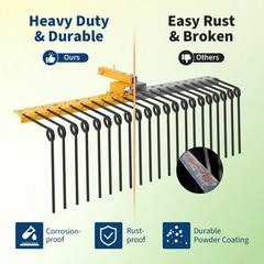 Landscape Rake 48/60 Inch Straw Rake Fits 2″ Receiver for Lawn Tractors ATV/UTV