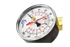 CARBO Instruments 2-1/2″ Water Pressure Test Gauge 200 psi, 3/4″ Female Hose
