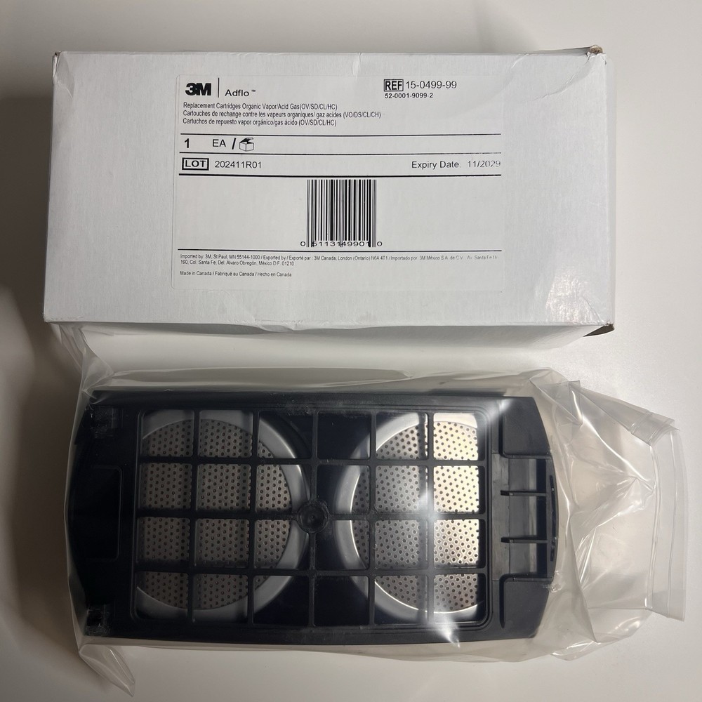 3M Adflo Replacement Cartridge 15-0499-99 Organic Vapor Acid Gas Filter EXP 2029