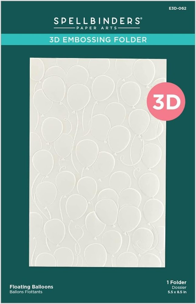 E3D-062 Floating Balloons 3D Embossing Folder from The It’s My Party Too