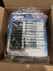 EXPO Low-Odor Dry-Erase Marker, Fine Point, Black, 10/Pack Case Of 12 120 Total