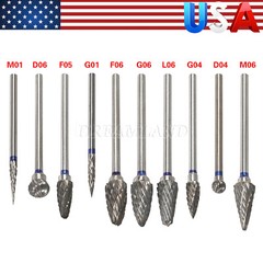 10x Tungsten Carbide Steel Dental Burs Burrs Tooth Drill 2.35mm Polisher Denture