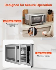 VEVOR Countertop Microwave Oven Commercial Microwave 0.9 cubic-ft 1000W Lock