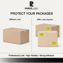 Neon Yellow Caution Labels 2×3 – 250 Warning Labels Per Roll