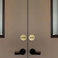 1 Set 2pcs Brushed Silver 2″ Round Push Pull Door Signs for Office Business