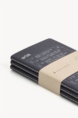 Artik Pack Of 3 Pocket Singer Sewn Notebooks in Coconut – Dotted – NEW