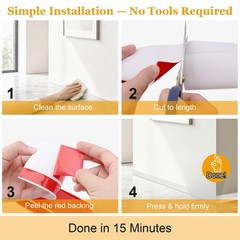 Self-Adhesive Flexible Baseboard Molding Trim – 20 Ft 2.79inX20ft, White