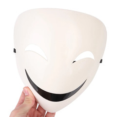 White Unisex Smile Mask Adults Japanese Anime Black Bullet Hiruko Visible Helmet