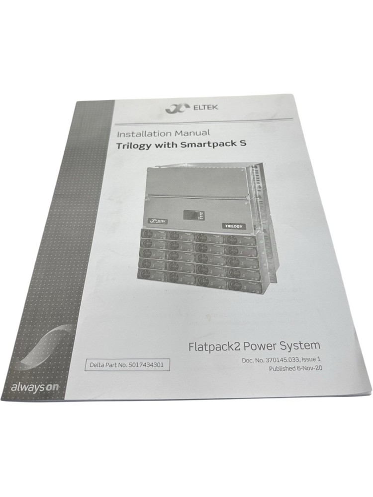 Eltek Installation Manual Trilogy with Smartpack S 370145.033 **SALE**