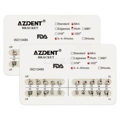 10 Packs Dental Orthodontic Brackets Braces 345 Hooks Mini Roth .022 Mesh Base