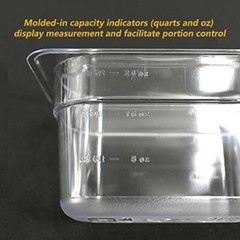 Hakka 6 Pack 1/9 Size Polycarbonate Food Pan 4″ Deep Clear Storage Prep Pans