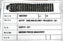 EMERSON AO 8-CHANNEL 4-20 mA HART KJ3221X1-BK1 DELTAV