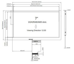 7 inch 1024×600 TFT LCD Display Optional Resistive/Capacitive Touch AT070TNA2