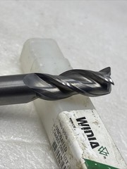 1/2” Hanita Widia Carbide End Mill, 3” OAL, .03 Radius, 3 Flute, Uncoated