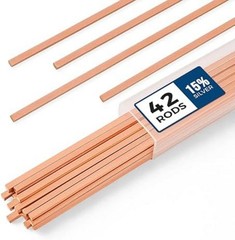 42 Pcs Brazing Rods AWS Bcup-5 15% Silver Solder Phos Copper Brazing Alloy Flat