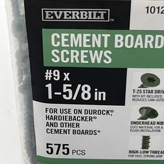 NEW!! Everbilt 575-Pack #9 x 1-5/8” Flat Head T25 Star Drive Cement Board Screw