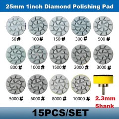 MiJunHD 1inch 25mm Mini Diamond Polishing Pad Set, 14PCS Different Grit 50#10…